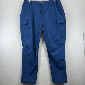 MagcoMsen Men’s Outdoor Cargo Pants Sz L Blue Flannel Lined 5 Pockets New W/Tags